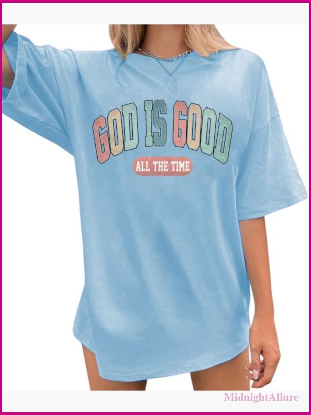 Oversized Jesus Religious Faith Graphic Tee Christian Bible Verse T-Shirt